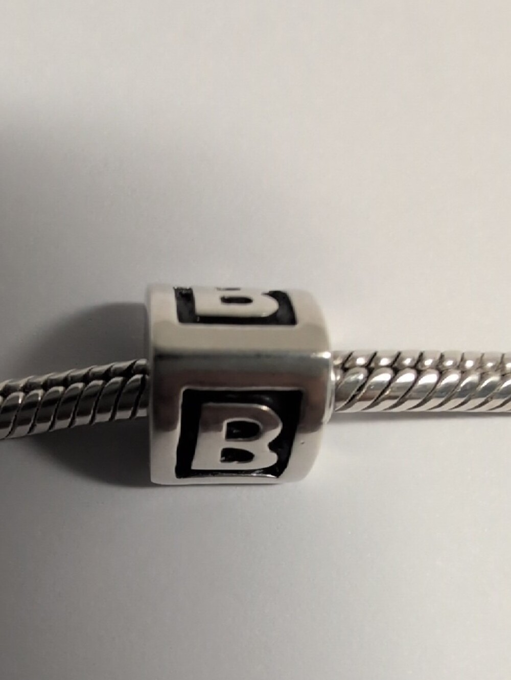 Pandora Sterling Silver Letter 'B' Cube Charm